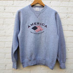 Vintage AMERICA Oversized Sweatshirt "Land of the Free, Home of the Brave"